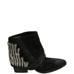 KOWBOJKI Z WYWIJANĄ CHOLEWKĄ A27205 NERO. Botki Venezia, bez wzorów, ze skóry, bez obcasa, bez zapięcia. Za 399.00 zł.