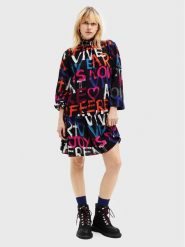 Desigual Sukienka codzienna Siena 22WWVW10 Kolorowy Regular Fit. Sukienki Desigual, na co dzień, s, bez wzorów, z wiskozy, bez kołnierzyka, bez ramiączek, proste. Za 269.99 zł.