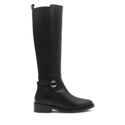 Kozaki Gino Rossi. Czarne kozaki Gino Rossi, bez wzorów, bez obcasa, na słupku, bez zapięcia. Za 549.99 zł.