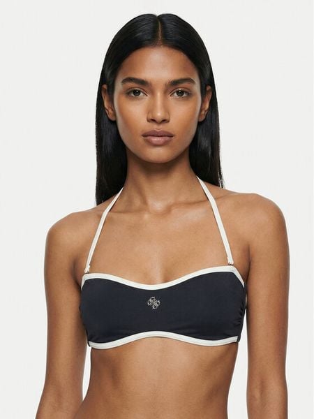 Guess Góra od bikini E6GJ31 MC04R Czarny. Czarne bikini Guess, z aplikacjami, z syntetyku. Za 299.99 zł.