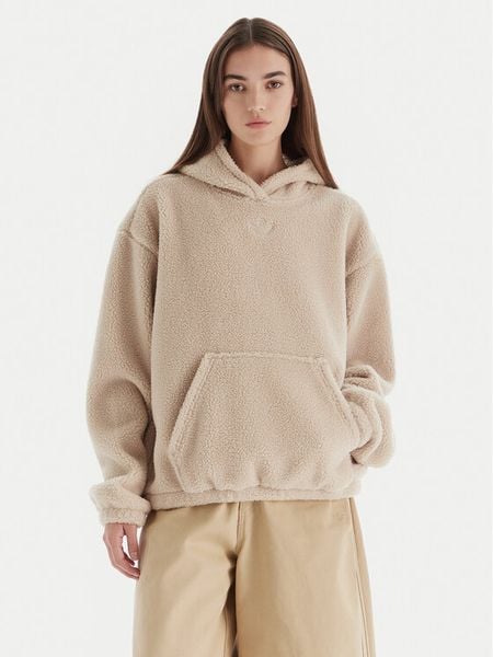 Adidas Bluza Essentials Teddy JW6061 Beżowy Oversize. Brązowe bluzy adidas, s, bez wzorów, z syntetyku, bez kaptura. Za 219.99 zł.