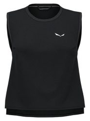 Salewa Top trekkingowy "Pedroc Dry Responsive" w kolorze czarnym rozmiar: M/L. Czarne topy Salewa, l, bez wzorów, bez kołnierzyka, bez ramiączek. Za 162.49 zł.