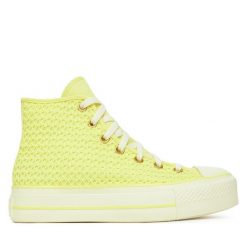Trampki Converse. Żółte trampki Converse, bez wzorów, retro, bez zapięcia. Za 359.99 zł.