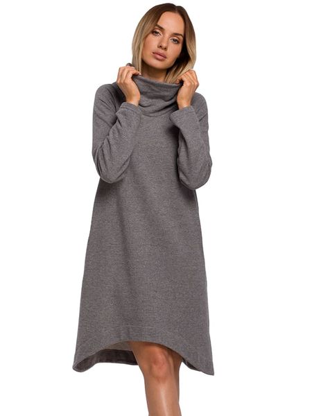 Made of emotion Sukienka w kolorze szarym rozmiar: XL. Szare sukienki Made Of Emotion, na co dzień, xl, bez wzorów, z asymetrycznym kołnierzem, bez ramiączek, mini, asymetryczne. Za 148.61 zł.