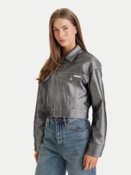 Calvin Klein Kurtka jeansowa LV047E715G Srebrny Relaxed Fit. Szare kurtki Calvin Klein, xs, bez wzorów, z jeansu, bez kaptura. Za 699.99 zł.