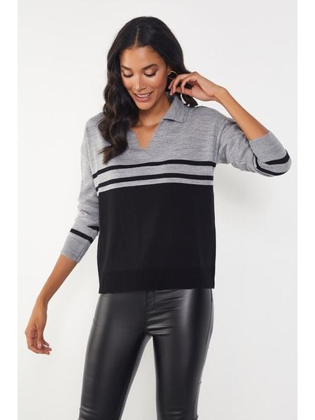 Milan Kiss Sweter w kolorze szaro-czarnym rozmiar: S. Czarne swetry Milan Kiss, s, bez wzorów, bez ramiączek. Za 154.07 zł.