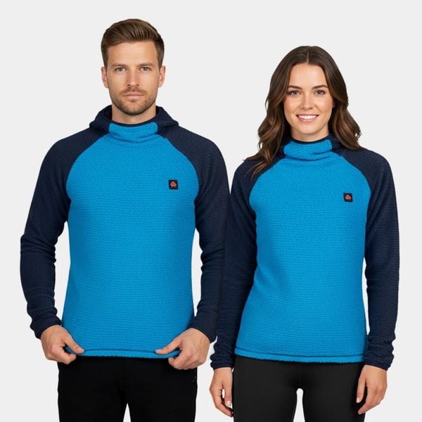 Bluza Primaloft unisex Alpinus Eio. Niebieskie bluzy z kapturem Alpinus, s, bez wzorów, z materiału, bez kaptura, trekkingowe, primaloft. Za 349.00 zł.