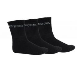 Długie Skarpety Unisex Dla Dorosłych (zestaw 3 Sztuk). Czarne skarpetki Kappa, bez wzorów, trekkingowe. Za 48.99 zł.
