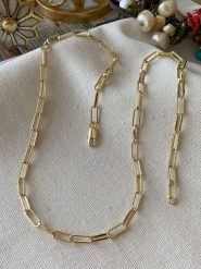 Luseera Pozłacany naszyjnik - dł. 45 cm rozmiar: onesize. Żółte naszyjniki Luseera, z materiału, pozłacane. Za 43.99 zł.