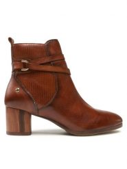 Pikolinos Botki W1Z-8841 Brązowy. Brązowe botki Pikolinos, bez wzorów, ze skóry, bez obcasa, na słupku, bez zapięcia. Za 519.99 zł.