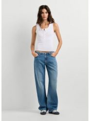 Pepe Jeans Top "Camila" w kolorze białym rozmiar: M. Białe topy Pepe Jeans, m, bez wzorów, z jeansu, bez kołnierzyka, bez ramiączek. Za 83.22 zł.