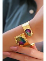 Pierres delicates Pozłacana bransoletka z kwarcem rozmiar: onesize. Żółte bransoletki Pierres delicates, z kwarcem, pozłacane. Za 113.90 zł.