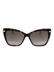 Jimmy Choo Damskie okulary przeciwsłoneczne w kolorze złoto-brązowym rozmiar: 57. Brązowe okulary przeciwsłoneczne Jimmy Choo, bez wzorów, z tworzywa sztucznego, metalowe. Za 364.95 zł.