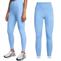 Legginsy termoaktywne damskie Under Armour Motion Ankle szybkoschnące. Niebieskie bielizna termoaktywna damska Under Armour, bez wzorów, bez ramiączek, do biegania. W wyprzedaży za 143.75 zł.