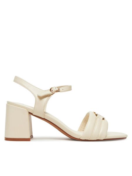 MEXX Sandały R24SS944932a Écru. Białe sandały Mexx, bez wzorów, z materiału, bez obcasa, na słupku, bez zapięcia. Za 135.99 zł.