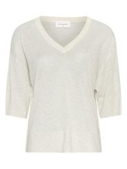 MOSS COPENHAGEN Bluzka w kolorze kremowym rozmiar: L/XL. Brązowe bluzki Moss Copenhagen, l, bez wzorów, bez kołnierzyka, bez ramiączek. Za 118.84 zł.