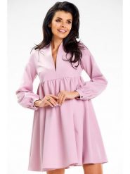 Awama Sukienka w kolorze jasnoróżowym rozmiar: L. Różowe sukienki Awama, l, bez wzorów, bez kołnierzyka, bez ramiączek, mini. Za 139.99 zł.