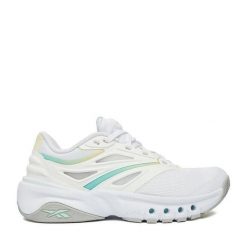 Buty na siłownię Reebok. Białe buty treningowe Reebok, bez wzorów, bez zapięcia, na fitness i siłownię. Za 359.99 zł.