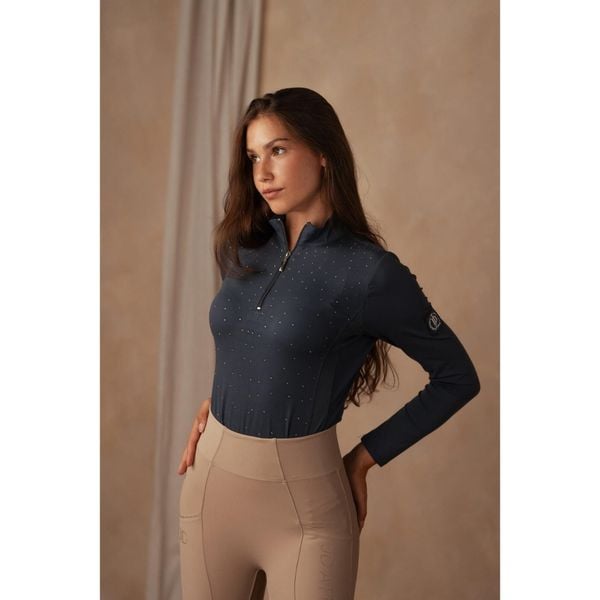 Bluzka techniczna z kryształkami JD ATTACK Becky. Niebieskie bluzki JD ATTACK, bez wzorów, sportowe, bez kołnierzyka, bez ramiączek. Za 219.00 zł.