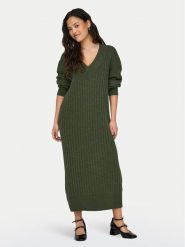 ONLY Sukienka dzianinowa New Tessa 15236372 Zielony Relaxed Fit. Zielone sukienki ONLY, m, bez wzorów, z dzianiny, bez kołnierzyka, bez ramiączek. Za 99.99 zł.