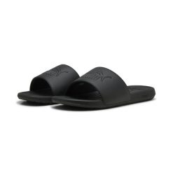 Klapki Cool Cat 2.0 PUMA. Czarne klapki Puma, bez wzorów, ze skóry, bez obcasa, bez zapięcia. Za 109.00 zł.