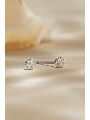 DIAMANTA Złote kolczyki-wkrętki "Round Stud" z diamentami rozmiar: onesize. Szare kolczyki DIAMANTA, z diamentem, złote. Za 752.99 zł.
