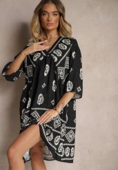 Granatowa Sukienka z Wiskozy w Stylu Boho Virisna. Niebieskie sukienki Renee, na imprezę, l, z aplikacjami, z wiskozy, boho, bez kołnierzyka, bez ramiączek, midi. W wyprzedaży za 55.99 zł.