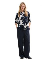 Tom Tailor Bluzka w kolorze biało-granatowym rozmiar: 38. Białe bluzki Tom Tailor, bez wzorów, bez kołnierzyka, bez ramiączek. Za 86.99 zł.