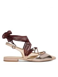 PINKO Czółenka Gianira 30 SD0547 P003 Beżowy. Brązowe czółenka Pinko, bez wzorów, ze skóry, bez obcasa, bez zapięcia. Za 1,079.00 zł.