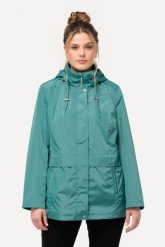 Damskie Kurtka przeciwwiatrowa HYPRAR hydrofobowa kaptur. Zielone kurtki Ulla Popken, plus size, bez wzorów, z materiału, z kapturem. Za 383.99 zł.