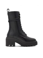Gino Rossi Botki RST-CIRCLE-01B Czarny. Czarne botki Gino Rossi, bez wzorów, bez obcasa, na słupku, bez zapięcia. Za 303.99 zł.