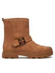 Tory Burch Botki 165418 Brązowy. Brązowe botki Tory Burch, bez wzorów, ze skóry, bez obcasa, na płaskiej podeszwie, bez zapięcia. Za 1,669.00 zł.