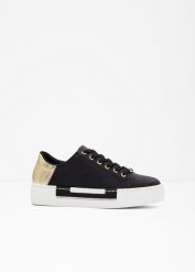 Sneakersy Rieker na podeszwie platformie. Czarne buty sportowe lifestyle bonprix, bez wzorów, sportowe, bez zapięcia. Za 249.99 zł.