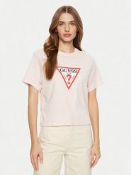 Guess T-Shirt W4YI73 K8HM0 Różowy Regular Fit. Czerwone t-shirty Guess, l, z aplikacjami, z bawełny, bez kołnierzyka, bez ramiączek. Za 99.99 zł.
