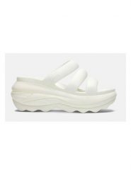 Crocs Klapki "Mega Crush" w kolorze kremowym na koturnie rozmiar: 39/40. Brązowe klapki Crocs, bez wzorów, klasyczne, z otwartym noskiem, bez obcasa, na koturnie, bez zapięcia. Za 192.79 zł.
