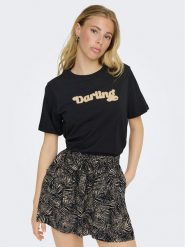 JDY T-Shirt Felisa 15300408 Czarny Regular Fit. Czarne t-shirty JDY, xs, bez wzorów, z bawełny, bez kołnierzyka, bez ramiączek. Za 39.99 zł.