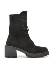 Jenny Fairy Trzewiki WS5898-02 Czarny. Czarne botki Jenny Fairy, bez wzorów, z materiału, bez obcasa, na słupku, bez zapięcia. Za 139.99 zł.