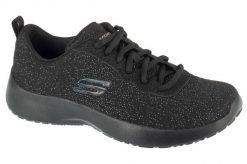 Buty treningowe damskie, Dynamight. Czarne buty treningowe Skechers, bez wzorów, z materiału, przed kostkę, bez zapięcia, na fitness i siłownię. Za 199.99 zł.
