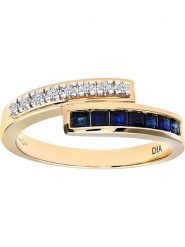 Diamant Exquis Złoty pierścionek z diamentami i szafirami rozmiar: 52. Niebieskie pierścionki Diamant Exquis, z diamentem, złote. Za 2,479.99 zł.