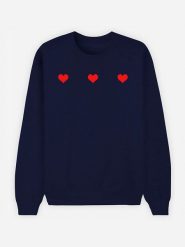 WOOOP Bluza "Trois Petits Coeurs" w kolorze granatowym rozmiar: L. Niebieskie bluzy Wooop, l, bez wzorów, z bawełny, bez ramiączek, bez kaptura. Za 101.47 zł.