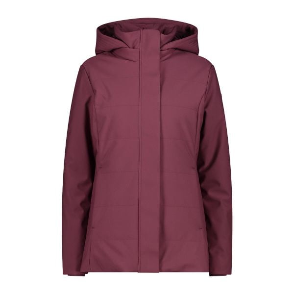 Kurtka parka damska z kapturem softshell CMP. Czerwone kurtki CMP, na zimę, bez wzorów, z materiału, z kapturem. Za 600.60 zł.