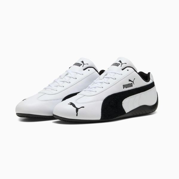 Buty sportowe Puma SPEEDCAT LTHR 40317501. Białe buty treningowe Puma, bez wzorów, z gumy, bez zapięcia. Za 302.99 zł.