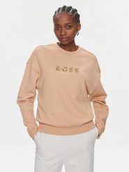 Boss Bluza Econa 50508499 Beżowy Relaxed Fit. Brązowe bluzy Boss, m, bez wzorów, z bawełny, bez kaptura. Za 449.99 zł.
