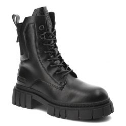 Czarne Botki Big Star Damskie Skórzane Ocieplane Obuwie. Czarne botki BIG STAR, bez wzorów, ze skóry ekologicznej, klasyczne, bez obcasa, bez zapięcia. Za 209.00 zł.