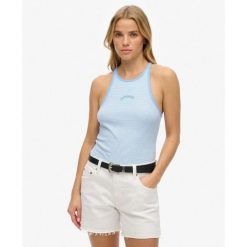 Koszulka Essential Logo Str Racer. Niebieskie bielizna termoaktywna damska Superdry, bez wzorów, bez ramiączek. Za 106.35 zł.