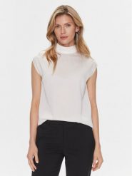 Boss Bluzka Bidriz 50518178 Écru Regular Fit. Bluzki Boss, bez wzorów, z jedwabiu, bez kołnierzyka, bez ramiączek. Za 899.99 zł.