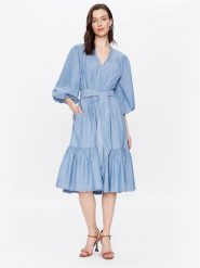 Lauren Ralph Lauren Sukienka jeansowa 250889365 Niebieski Regular Fit. Niebieskie sukienki Lauren Ralph Lauren, bez wzorów, z bawełny, bez kołnierzyka, bez ramiączek. Za 779.99 zł.