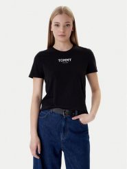 Tommy Jeans T-Shirt Essential DW0DW21842 Czarny Regular Fit. Czarne t-shirty Tommy Jeans, xs, bez wzorów, z bawełny, bez kołnierzyka, bez ramiączek. Za 129.99 zł.