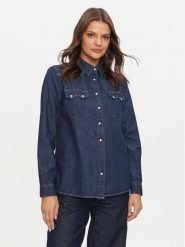United Colors Of Benetton Koszula jeansowa 5RZKDQ06T Granatowy Regular Fit. Niebieskie koszule United Colors Of Benetton, xs, bez wzorów, z bawełny, bez kołnierzyka, bez ramiączek. Za 159.99 zł.