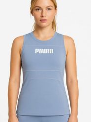 Puma Top sportowy w kolorze błękitnym rozmiar: M. Niebieskie topy sportowe Puma, m, bez wzorów, outdoorowe. Za 87.61 zł.